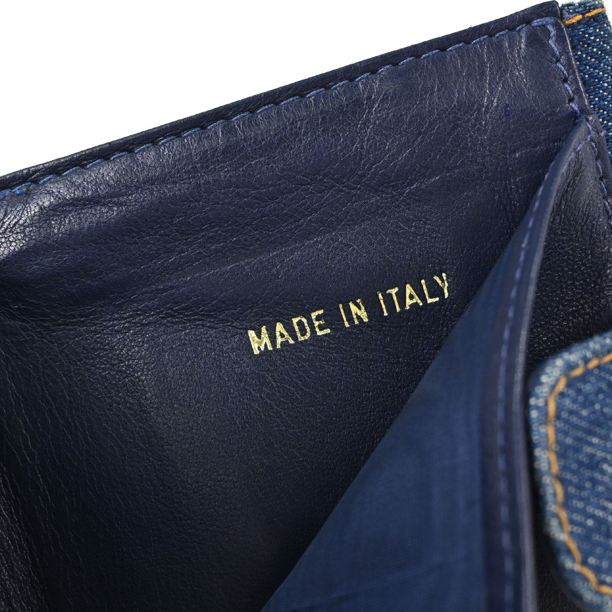 Chanel Indigo Denim Bifold Wallet Purse
