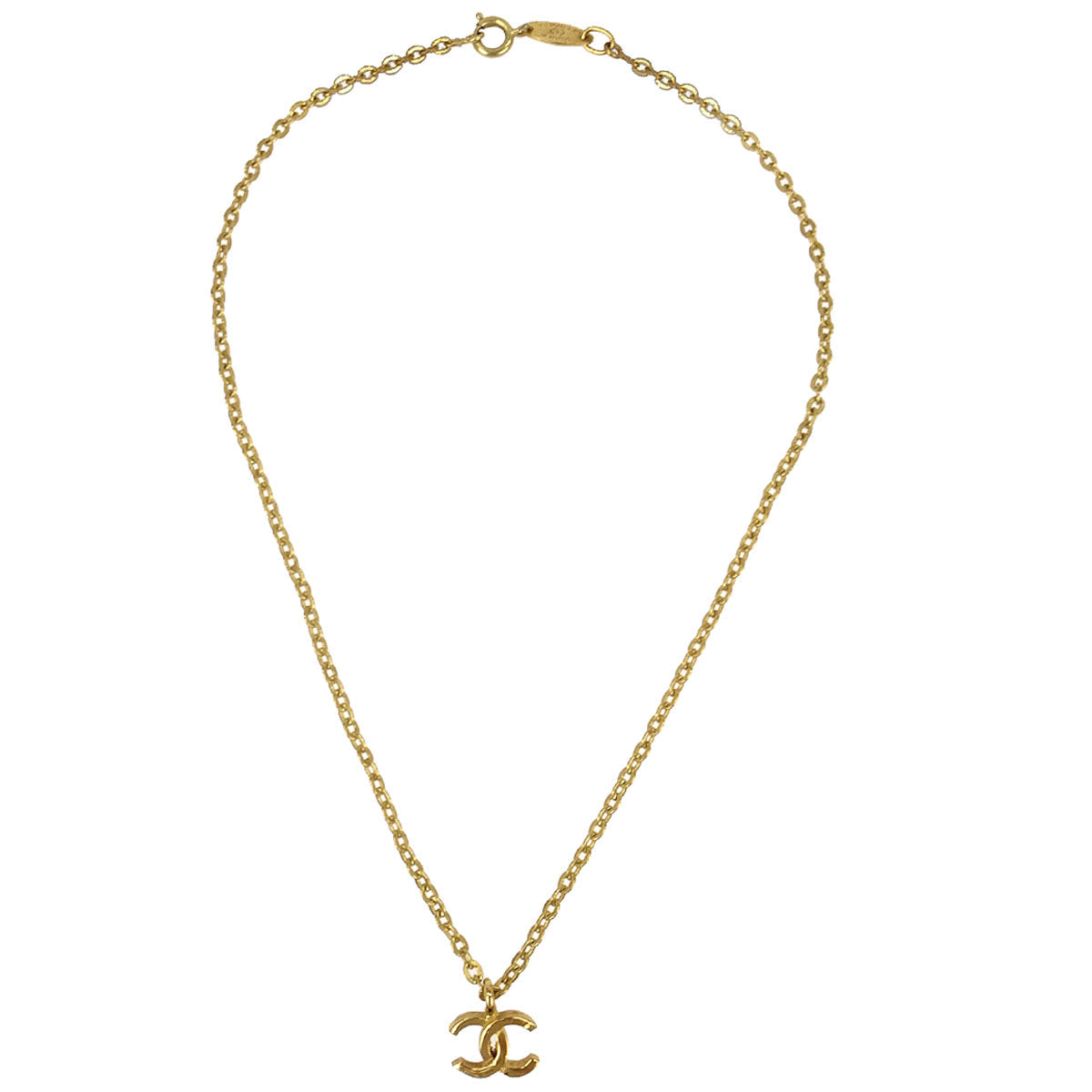Chanel Gold CC Pendant Necklace 1982/376