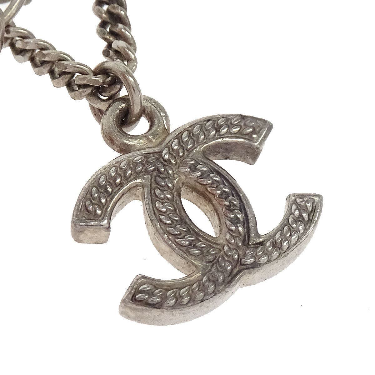 Chanel Coin Dangle CC Brooch Pin Silver 06P