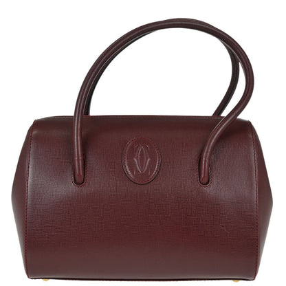 Must de Cartier Burgundy Leather Handbag