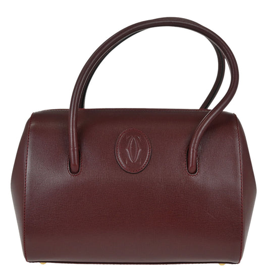 Must de Cartier Burgundy Leather Handbag