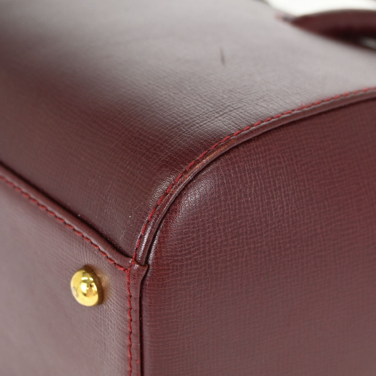 Must de Cartier Burgundy Leather Handbag