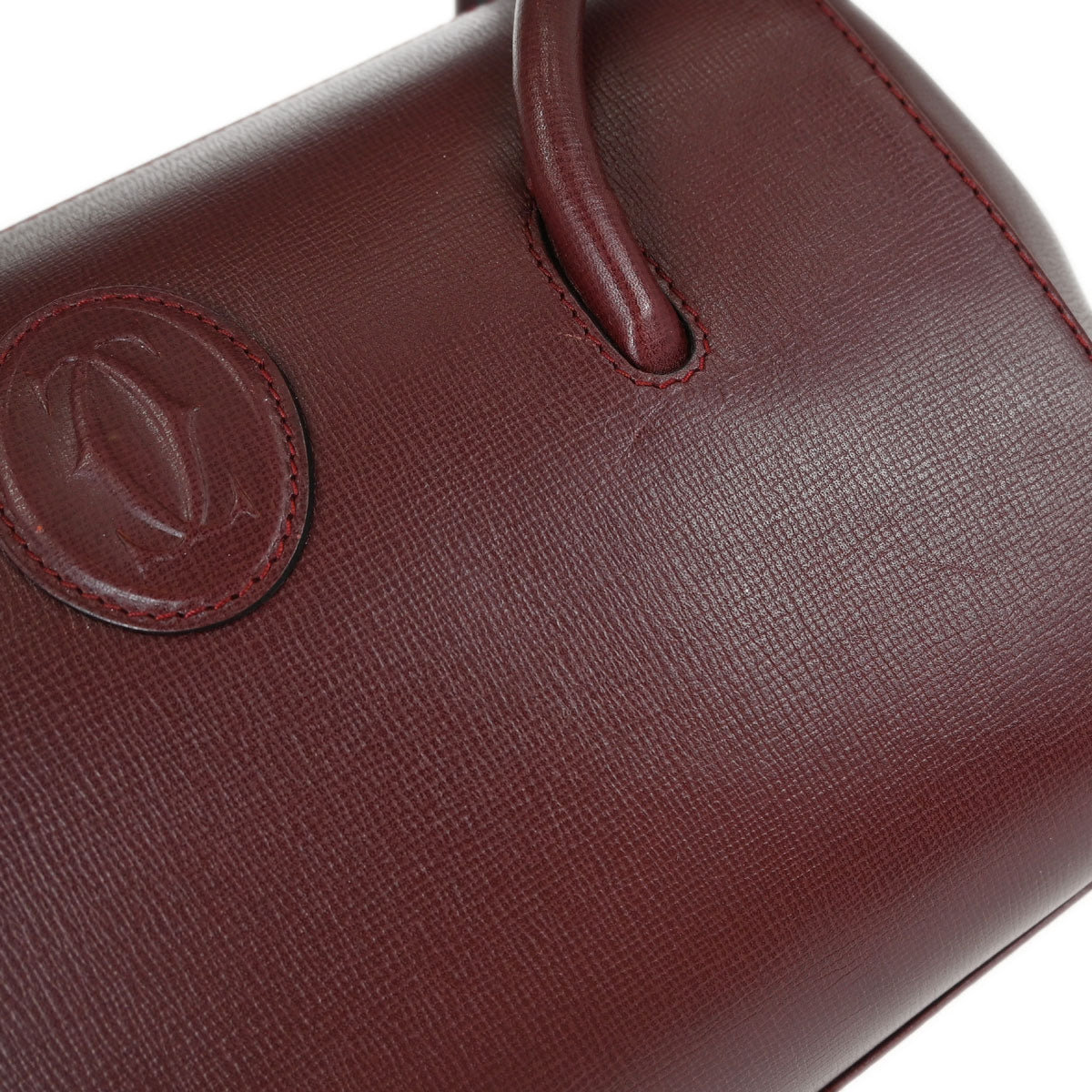 Must de Cartier Burgundy Leather Handbag