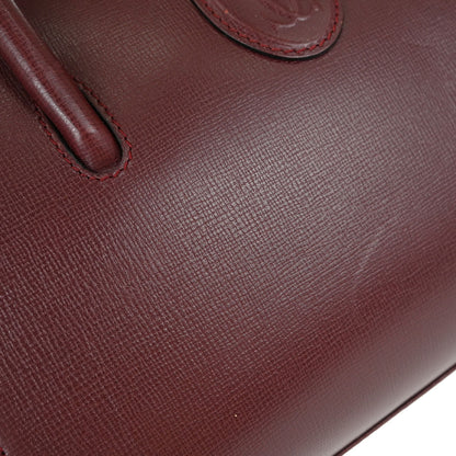 Must de Cartier Burgundy Leather Handbag