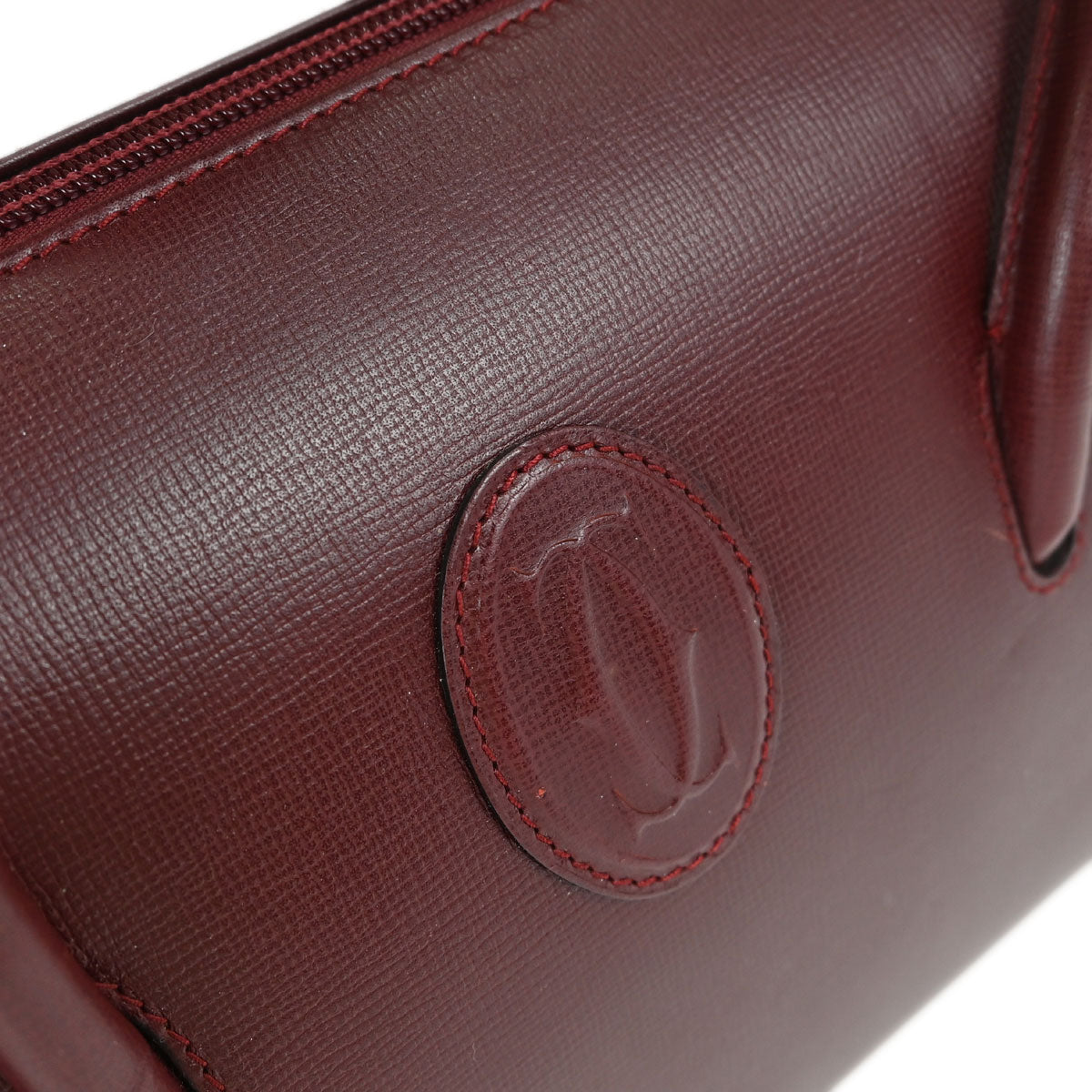Must de Cartier Burgundy Leather Handbag