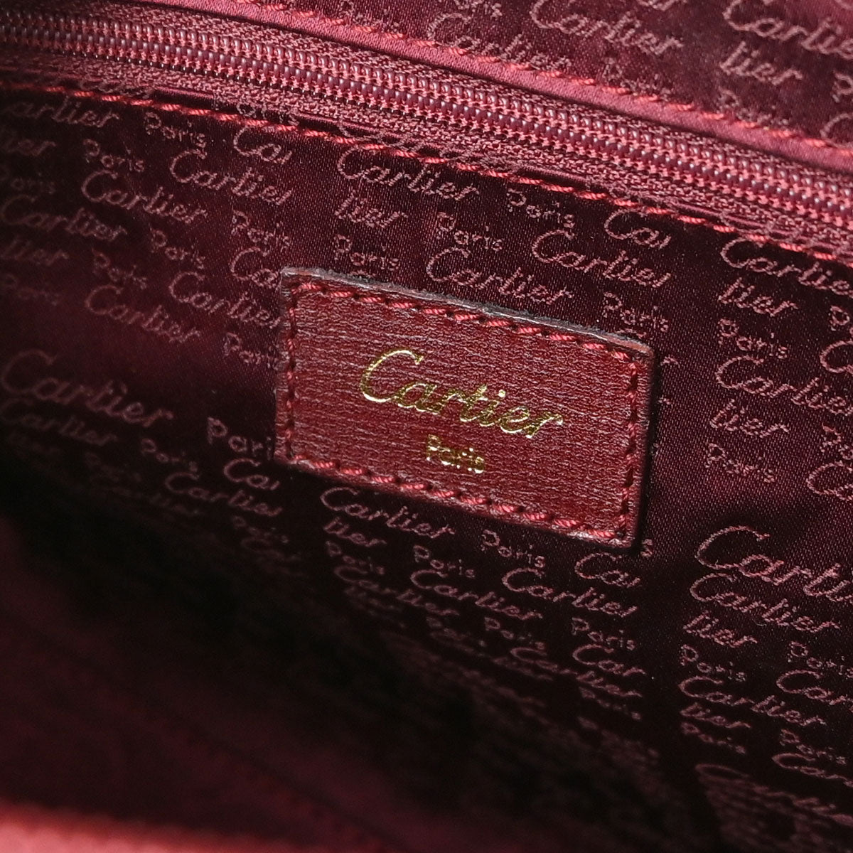 Must de Cartier Burgundy Leather Handbag