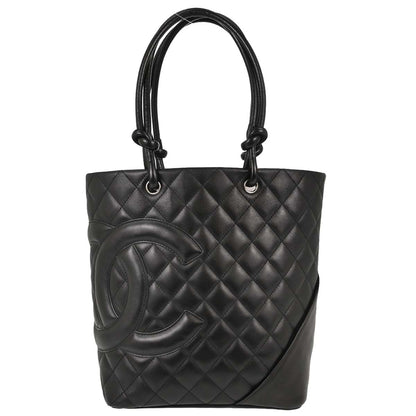 Chanel 2003-2004 Black Calfskin Cambon Ligne Tote Handbag