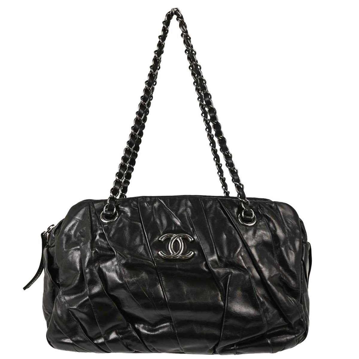Chanel Black Calfskin Twisted Tote Handbag