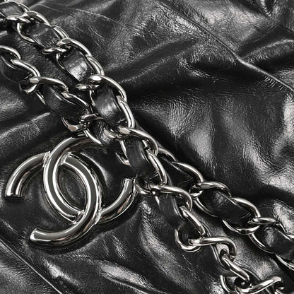 Chanel Black Calfskin Twisted Tote Handbag