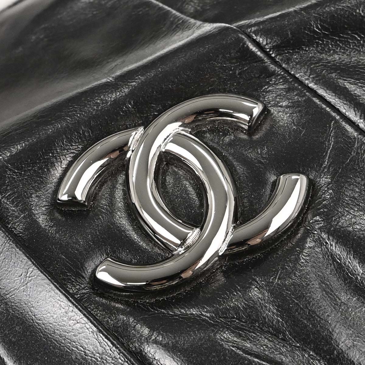 Chanel Black Calfskin Twisted Tote Handbag