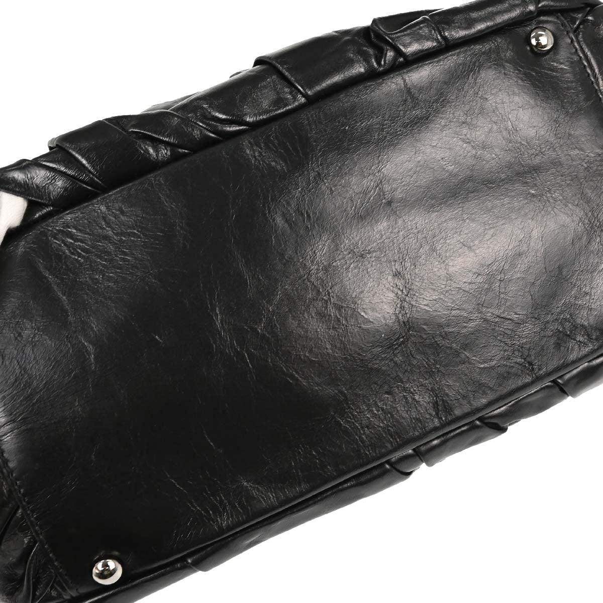 Chanel Black Calfskin Twisted Tote Handbag