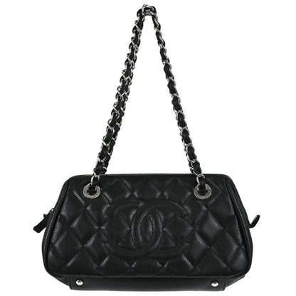 Chanel Black Caviar Skin Bowler Bag Handbag