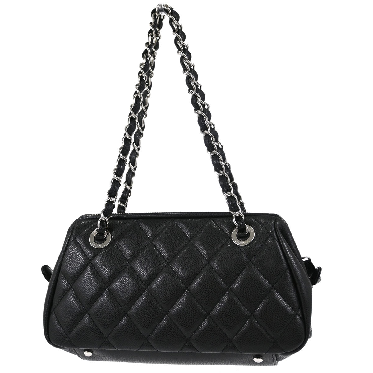 Chanel Black Caviar Skin Bowler Bag Handbag