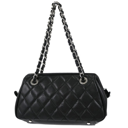 Chanel Black Caviar Skin Bowler Bag Handbag
