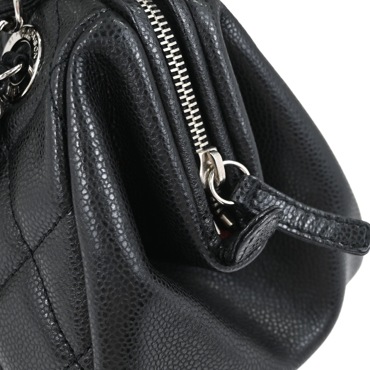 Chanel Black Caviar Skin Bowler Bag Handbag