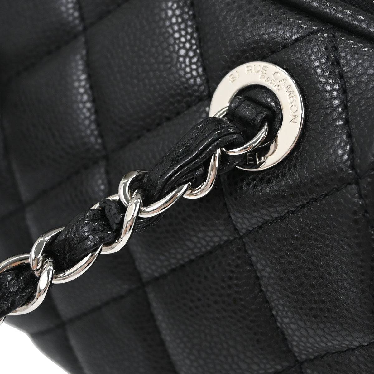 Chanel Black Caviar Skin Bowler Bag Handbag