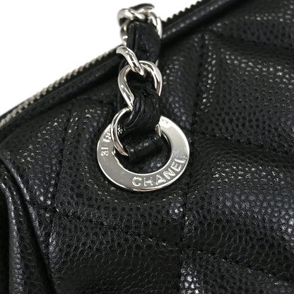 Chanel Black Caviar Skin Bowler Bag Handbag