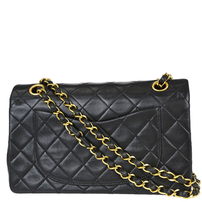 Chanel Black Lambskin Small Double Flap Shoulder Bag