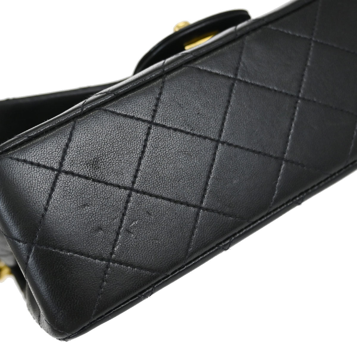 Chanel Black Lambskin Small Double Flap Shoulder Bag