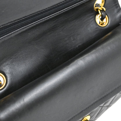Chanel Black Lambskin Small Double Flap Shoulder Bag