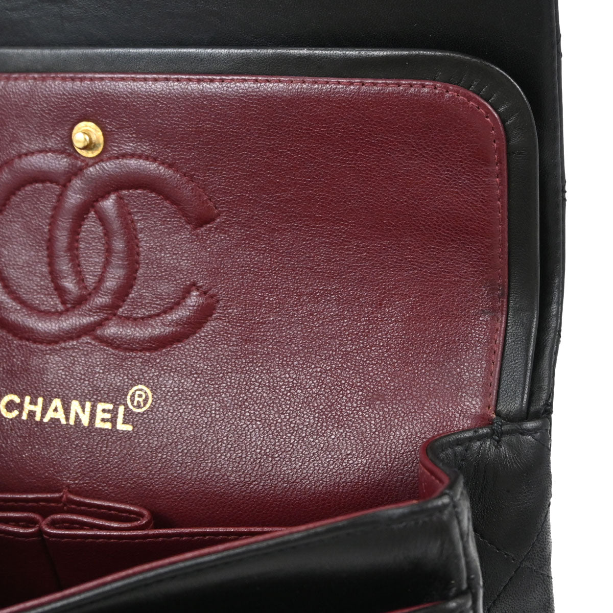 Chanel Black Lambskin Small Double Flap Shoulder Bag