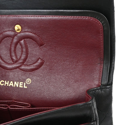 Chanel Black Lambskin Small Double Flap Shoulder Bag