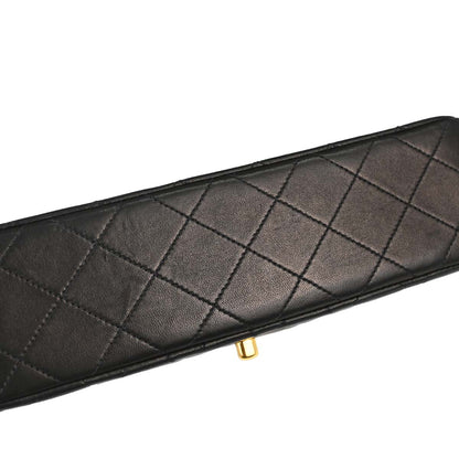 Chanel 1991-1994 Black Lambskin Small Classic Double Flap Shoulder Bag