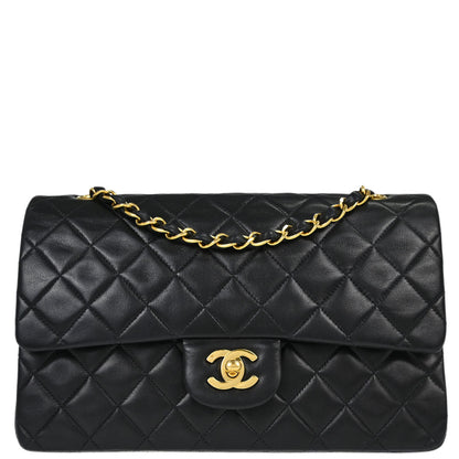 Chanel Black Lambskin Medium Classic Double Flap Shoulder Bag