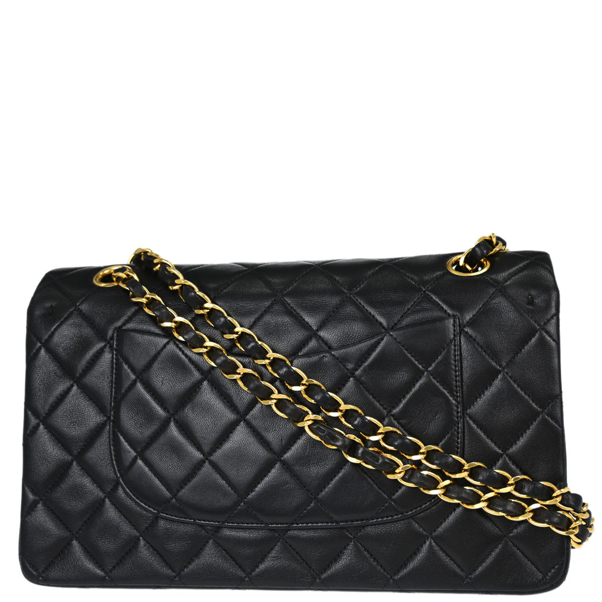 Chanel Black Lambskin Medium Classic Double Flap Shoulder Bag