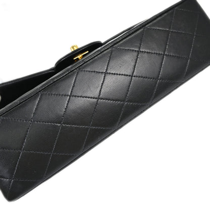 Chanel Black Lambskin Medium Classic Double Flap Shoulder Bag