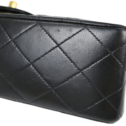 Chanel Black Lambskin Medium Classic Double Flap Shoulder Bag