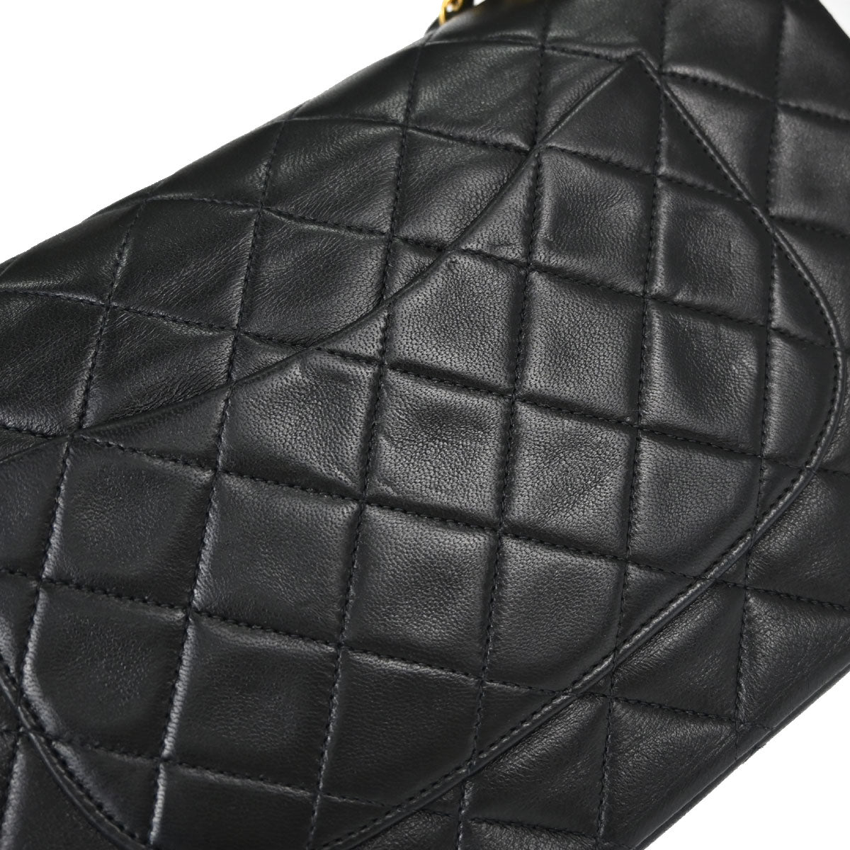 Chanel Black Lambskin Medium Classic Double Flap Shoulder Bag