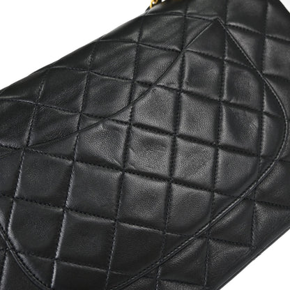 Chanel Black Lambskin Medium Classic Double Flap Shoulder Bag