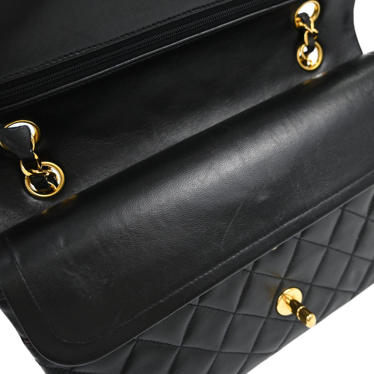 Chanel Black Lambskin Medium Classic Double Flap Shoulder Bag