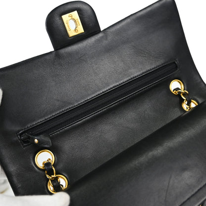 Chanel Black Lambskin Medium Classic Double Flap Shoulder Bag