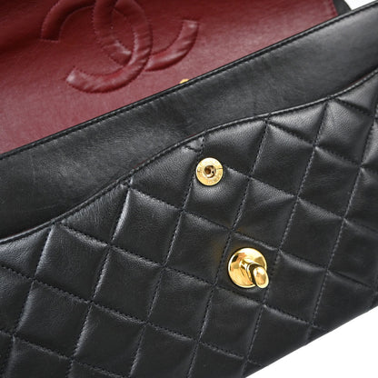 Chanel Black Lambskin Medium Classic Double Flap Shoulder Bag