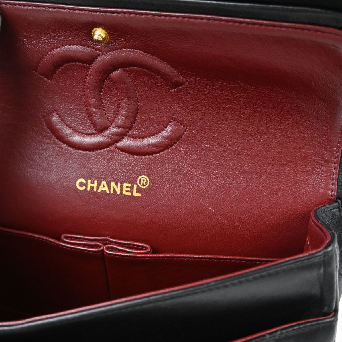 Chanel Black Lambskin Medium Classic Double Flap Shoulder Bag