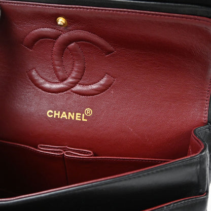 Chanel Black Lambskin Medium Classic Double Flap Shoulder Bag