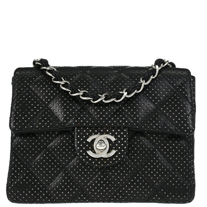 Chanel Black Lambskin Mini Classic Square Flap Shoulder Bag 17