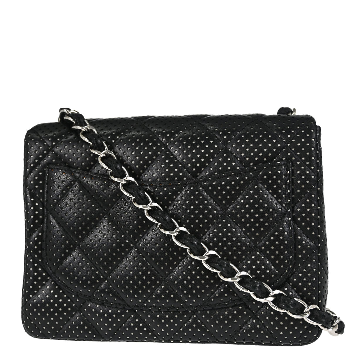 Chanel Black Lambskin Mini Classic Square Flap Shoulder Bag 17