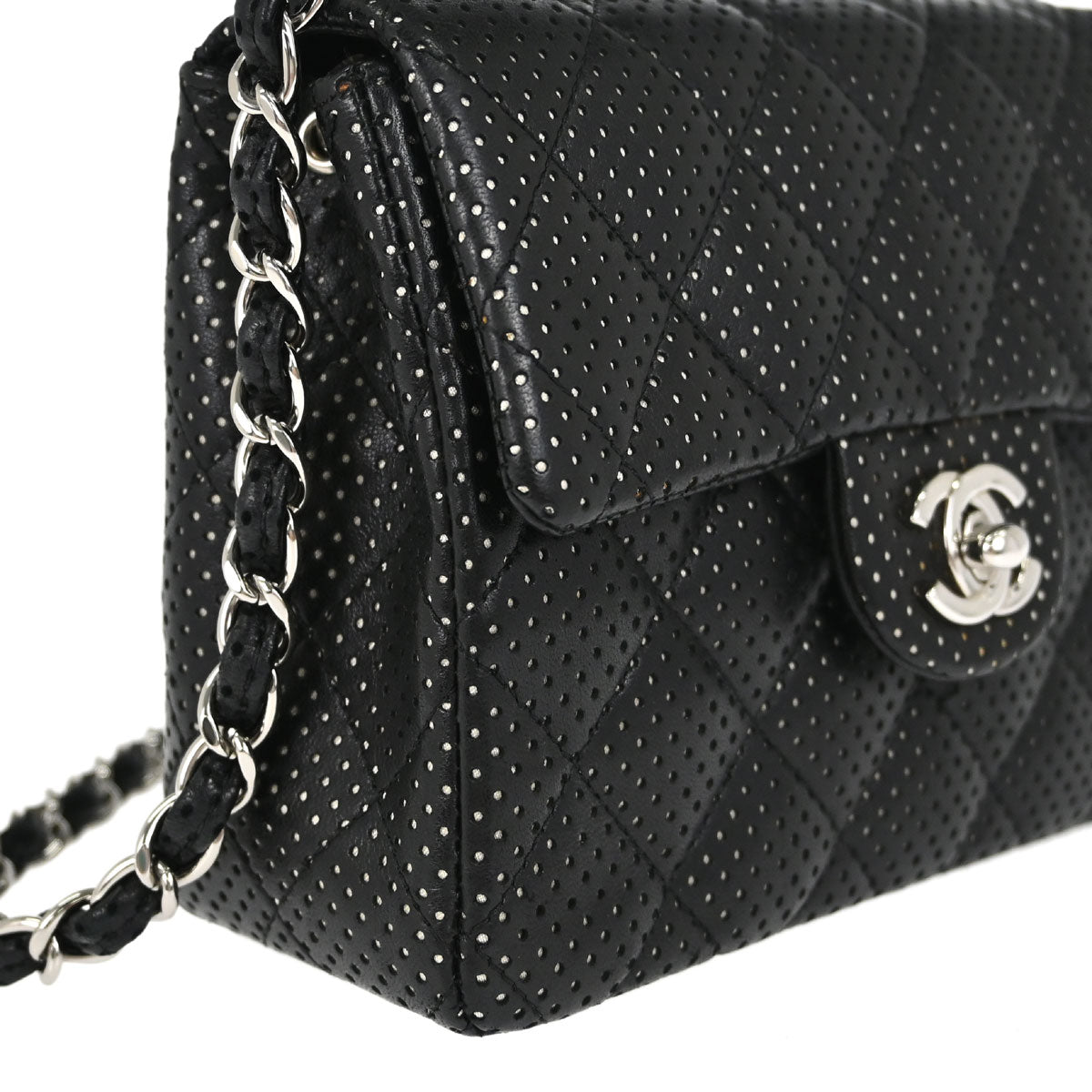 Chanel Black Lambskin Mini Classic Square Flap Shoulder Bag 17