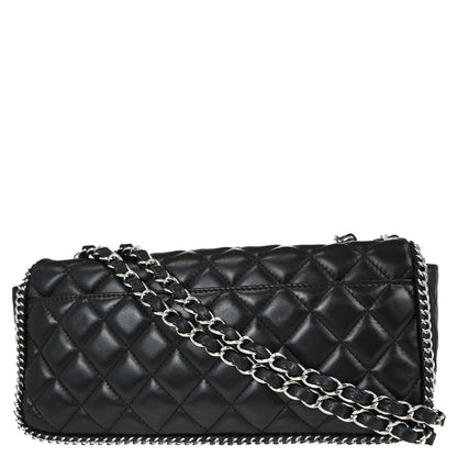 Chanel 2006-2008 Black Lambskin Chain Around East West Shoulder Bag
