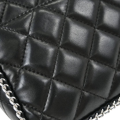 Chanel 2006-2008 Black Lambskin Chain Around East West Shoulder Bag
