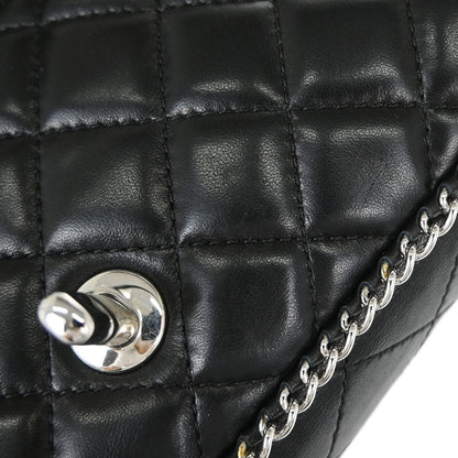 Chanel 2006-2008 Black Lambskin Chain Around East West Shoulder Bag