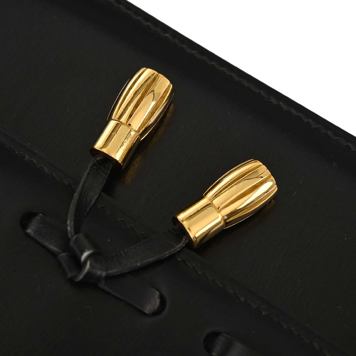 Hermes Black Box Calf Tassel Shoulder Bag
