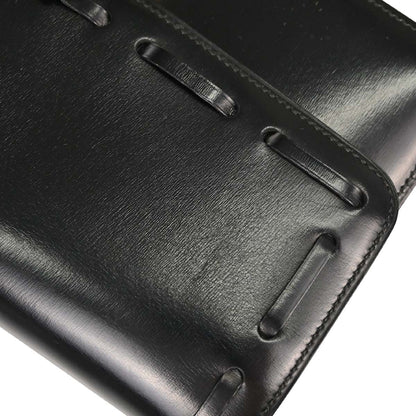 Hermes Black Box Calf Tassel Shoulder Bag