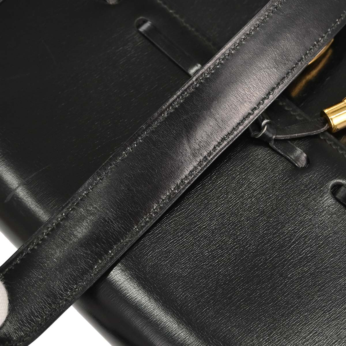 Hermes Black Box Calf Tassel Shoulder Bag