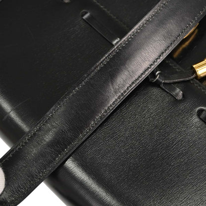Hermes Black Box Calf Tassel Shoulder Bag