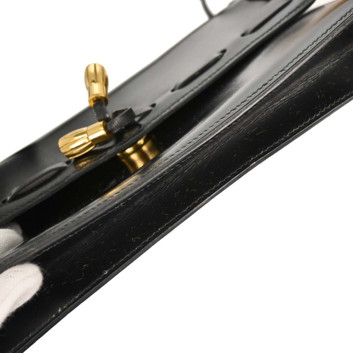 Hermes Black Box Calf Tassel Shoulder Bag