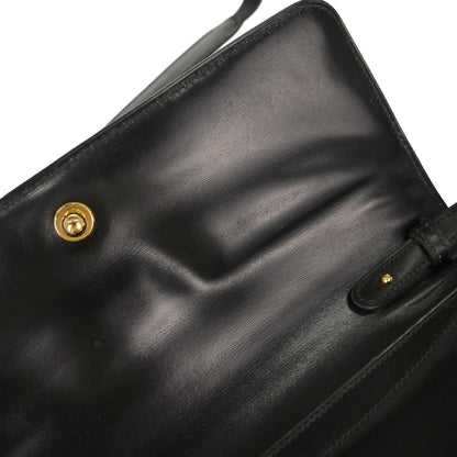 Hermes Black Box Calf Tassel Shoulder Bag